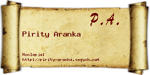 Pirity Aranka névjegykártya